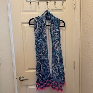 Lilly Pulitzer Blue and Pink Scarf